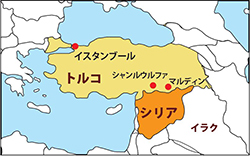 シリア周辺の地図