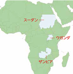 ３ヵ国の地図