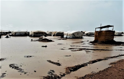 Tunaydbah Refugee Camp flooded in the rainy season (13 July)
