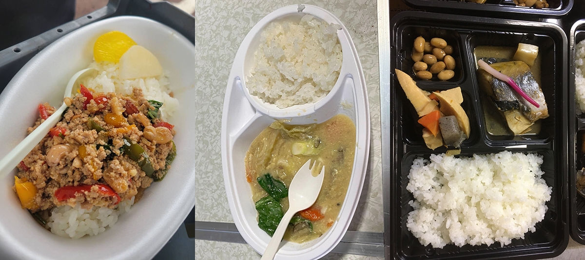 Three photos of the food