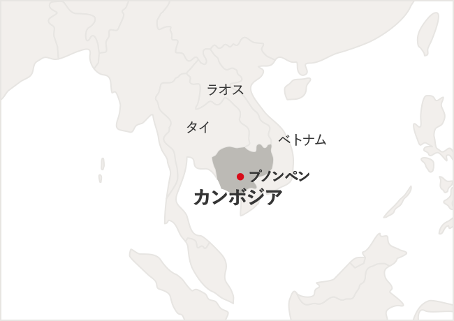カンボジアとその周辺国の地図