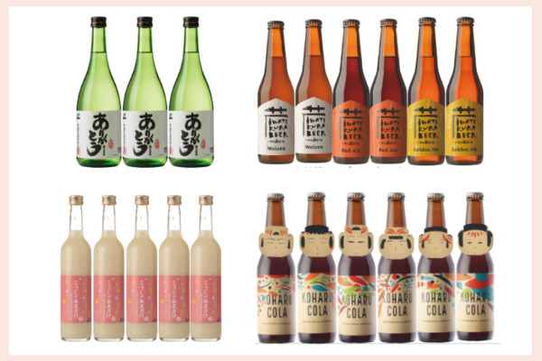 日本酒やビールが並ぶ