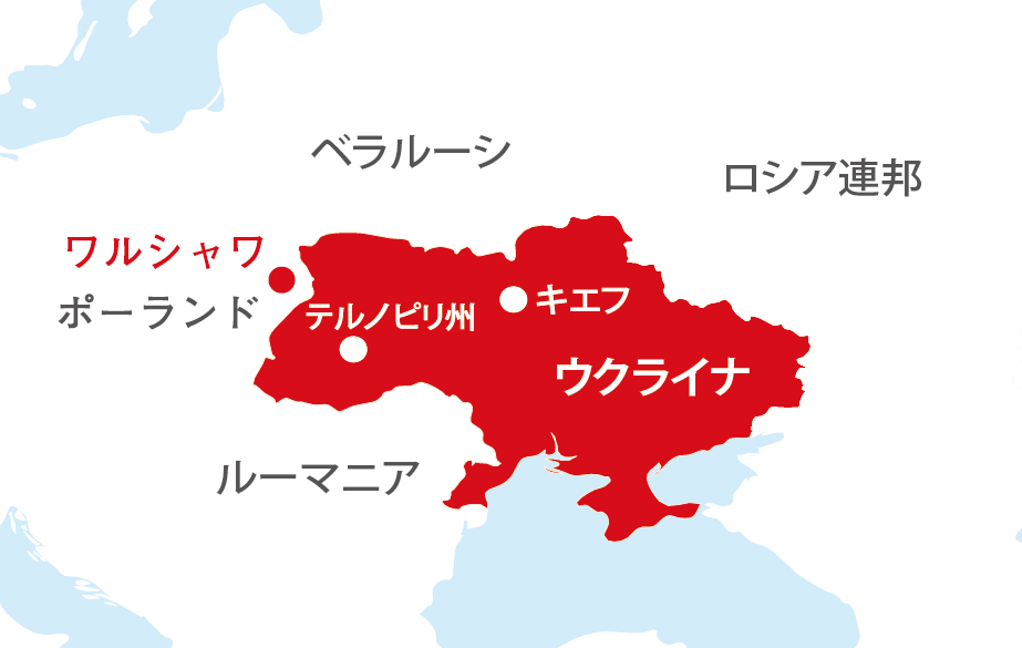 ウクライナ周辺国の地図