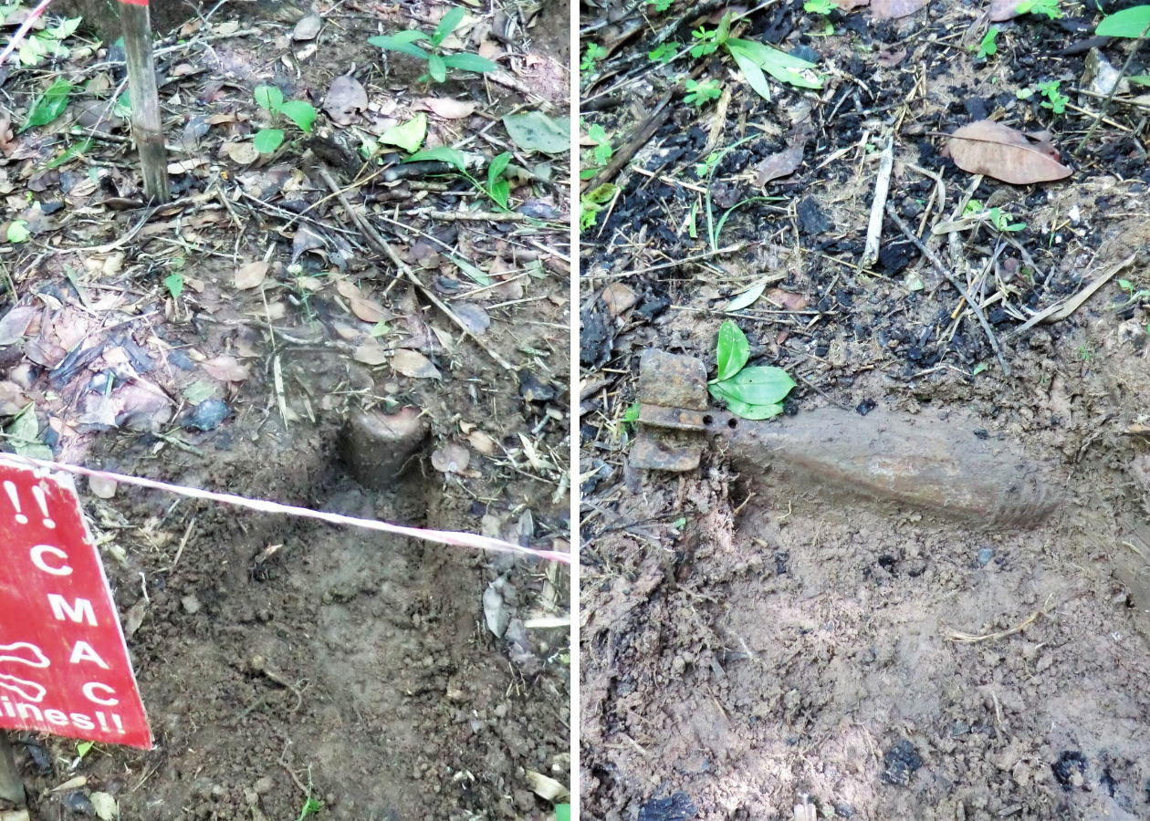 地雷原で見つかった地雷２種類