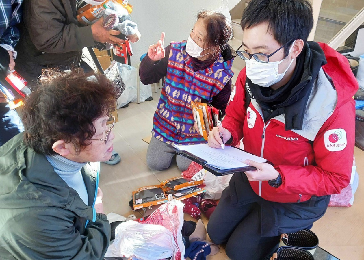 能登半島地震避の避難所の写真