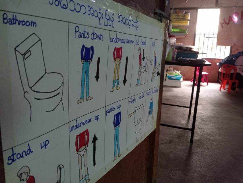 施設内に掲示されていた支援教材