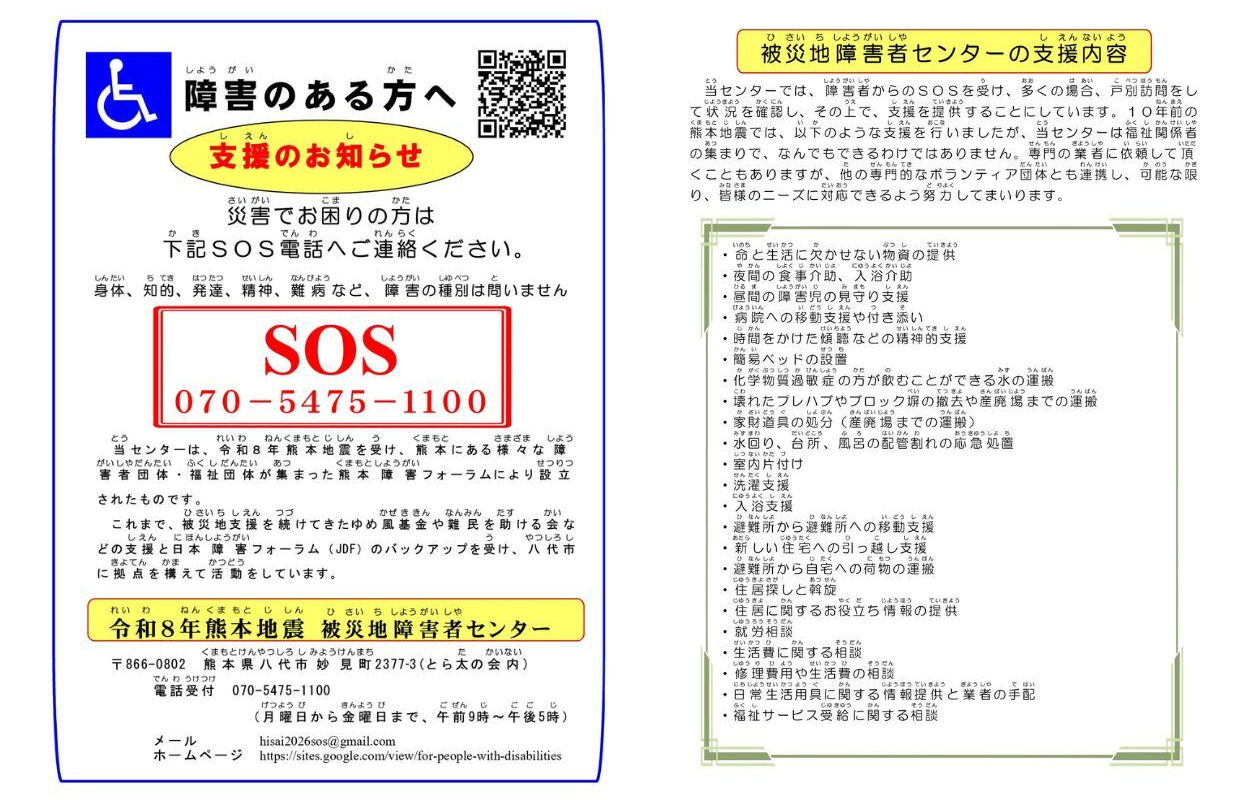 連絡先の電話番号などが書いてある